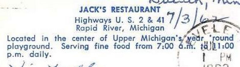 Jacks Restaurant - Vintage Postcard